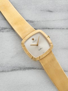 Vintage 1970s Rolex Cellini 4320 18K Yellow Gold Manual Silver Dial 30mm