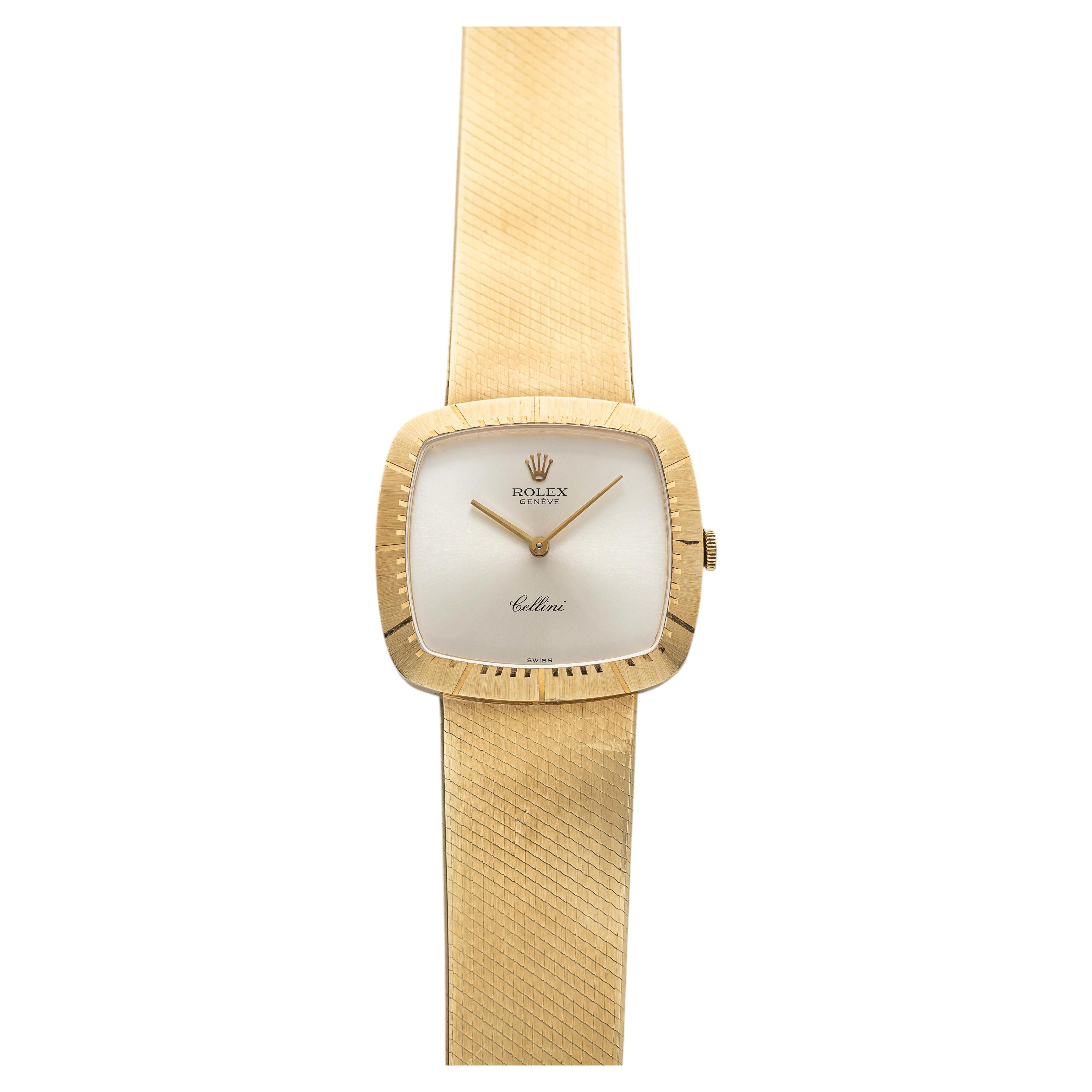 Vintage 1970 Rolex Cellini 4320 18K Yellow Gold Manual Silver Dial 30mm