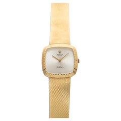 Vintage 1970s Rolex Cellini 4320 18K Yellow Gold Manual Silver Dial 30mm