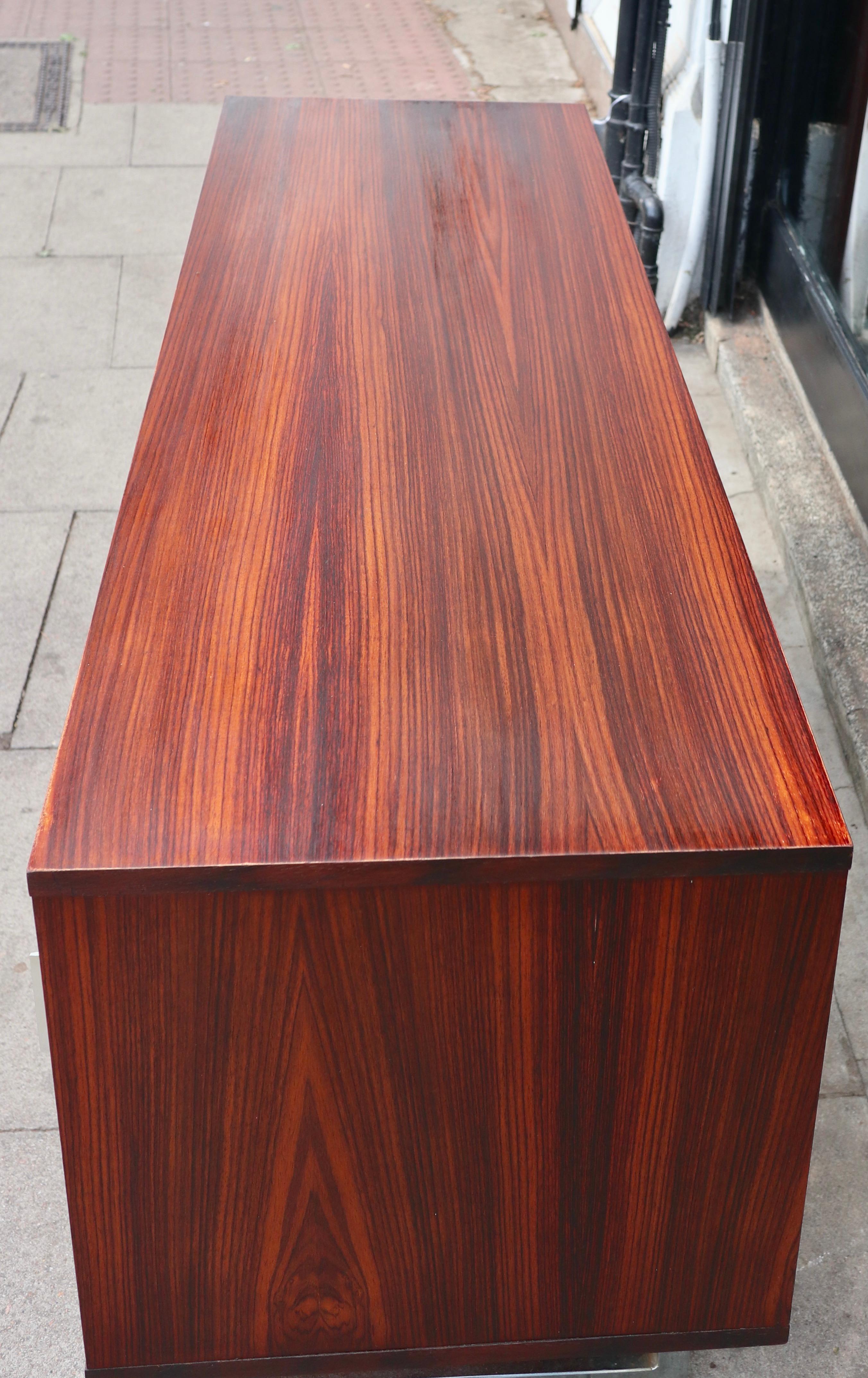Vintage 1970s Rosewood and chrome sideboard/credenza  For Sale 4
