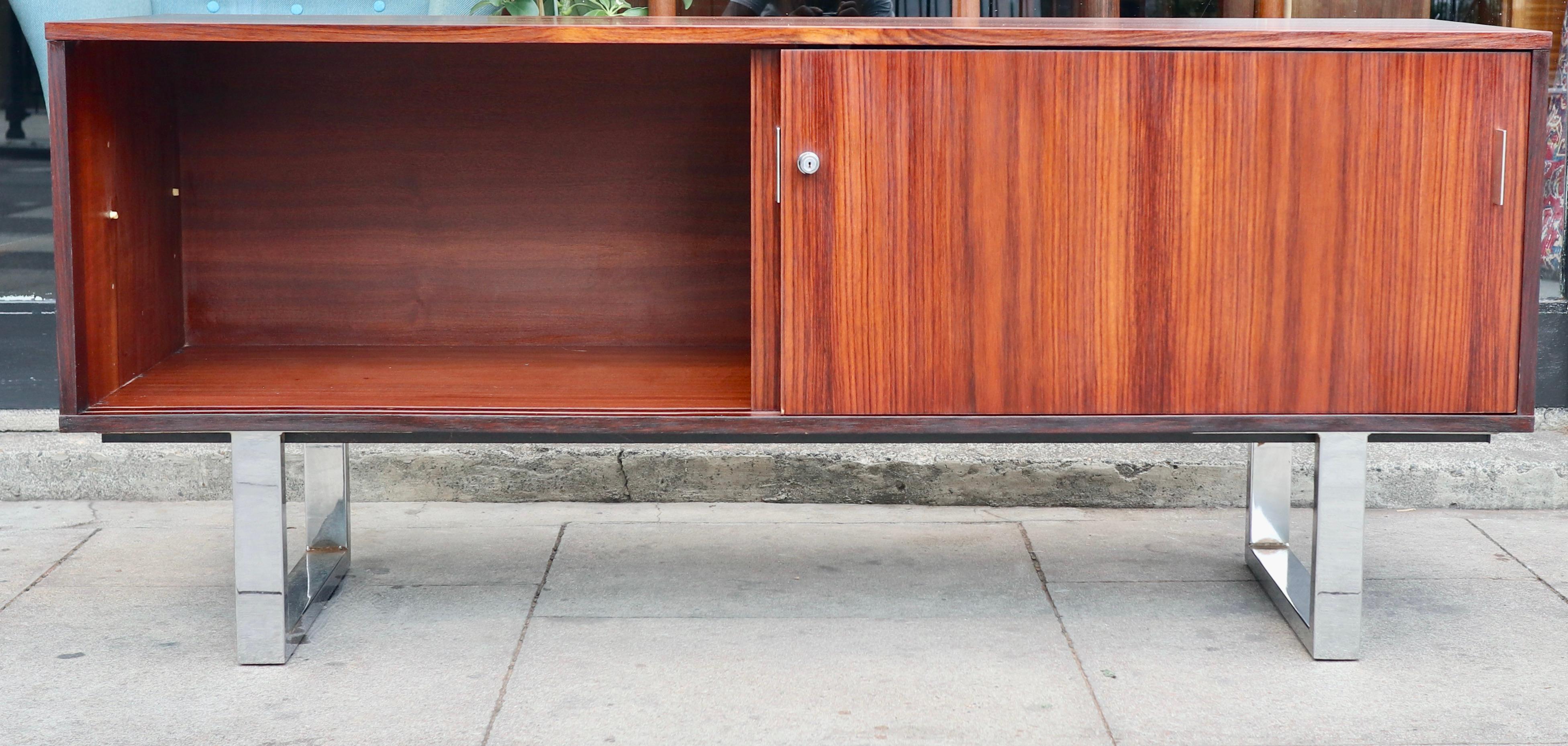 Vintage 1970s Rosewood and chrome sideboard/credenza  For Sale 6