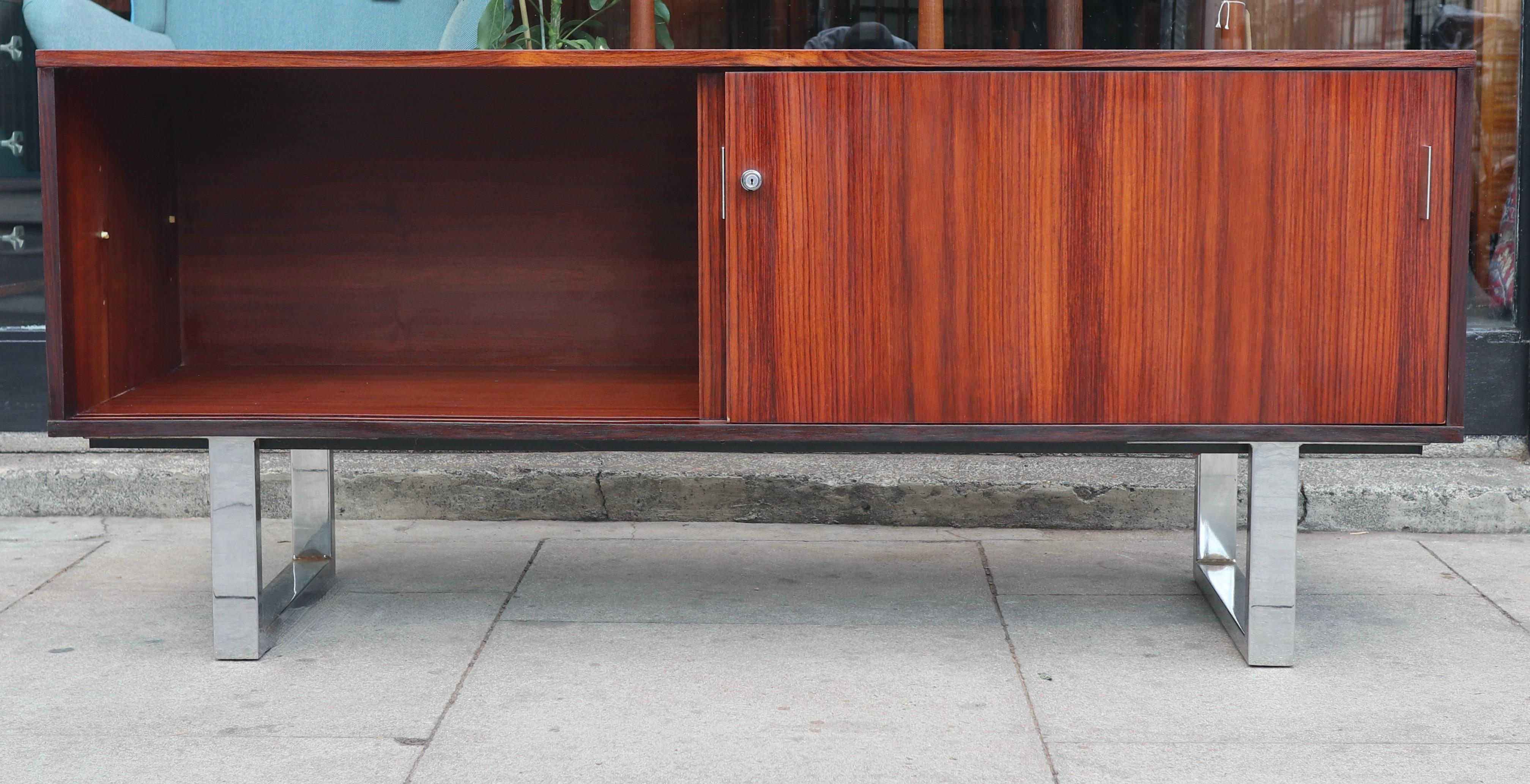 Vintage 1970s Rosewood and chrome sideboard/credenza  For Sale 7