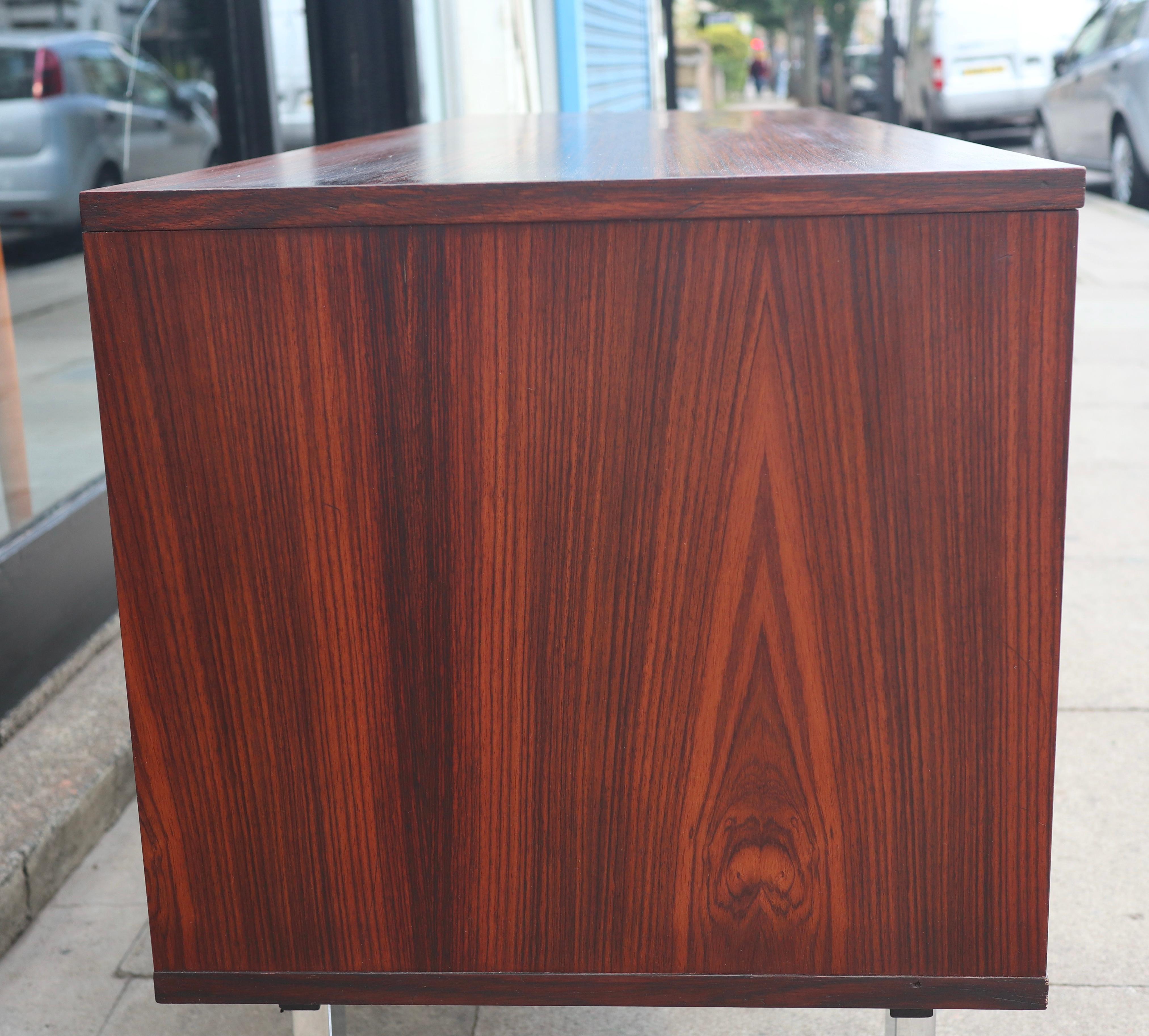 20th Century Vintage 1970s Rosewood and chrome sideboard/credenza  For Sale