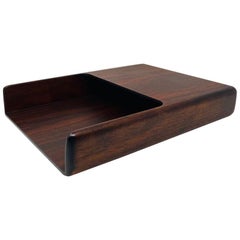 Vintage Danish Modern 1970s Rosewood Paper and Letter Tray