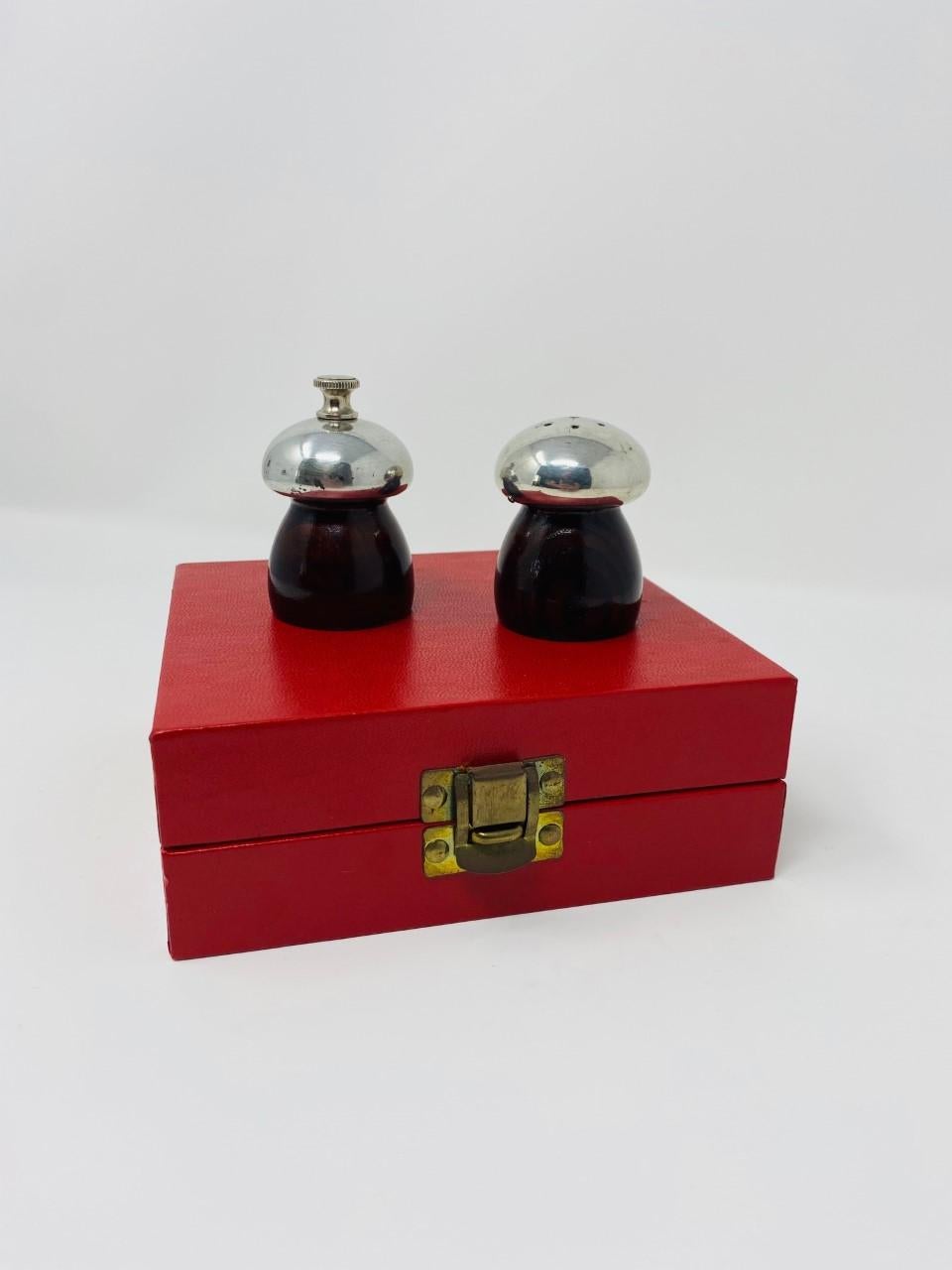 Mid-Century Modern Vintage 1970s Salt Shake and Pepper Grinder Mill by Cartier