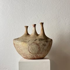 Vintage 1970er Saverio Farci „Dree Flute-Gefäß“, signiertes Keramik-Meisterwerk, Vintage