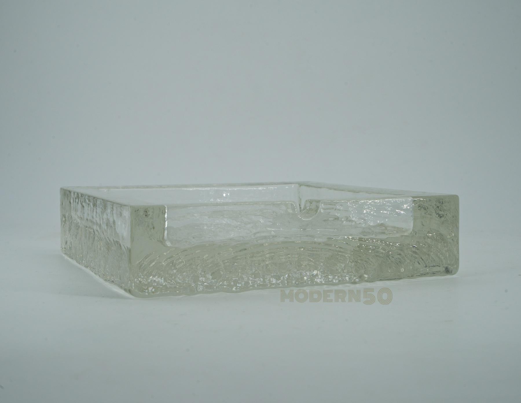 heavy glass cigar ashtray