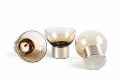 Vintage 1970s Set of Six Amber-Toned Drinking Glasses