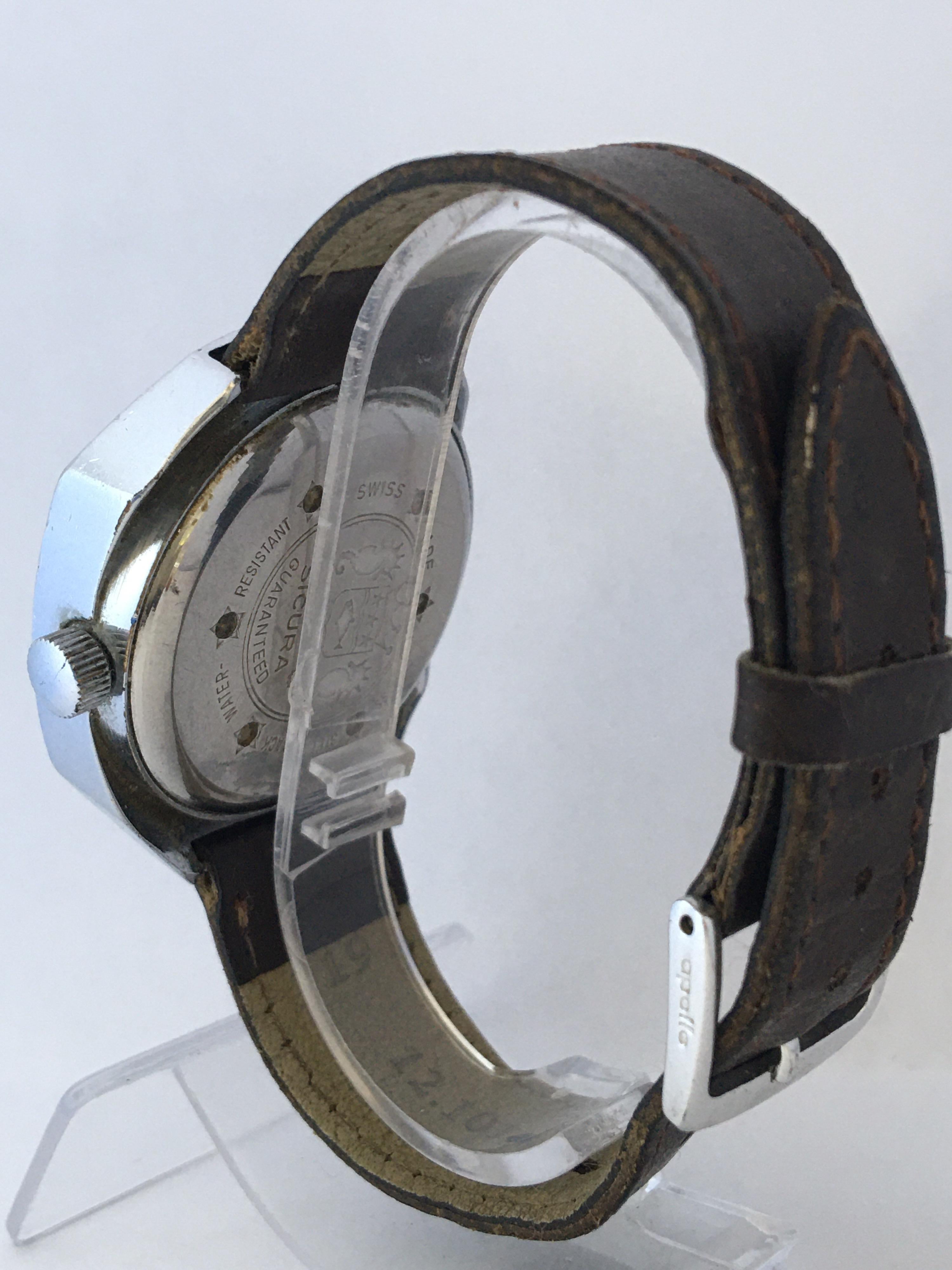 Vintage 1970s Sicura Mechanical Jump Hour 'Digital' Watch In Good Condition In Carlisle, GB
