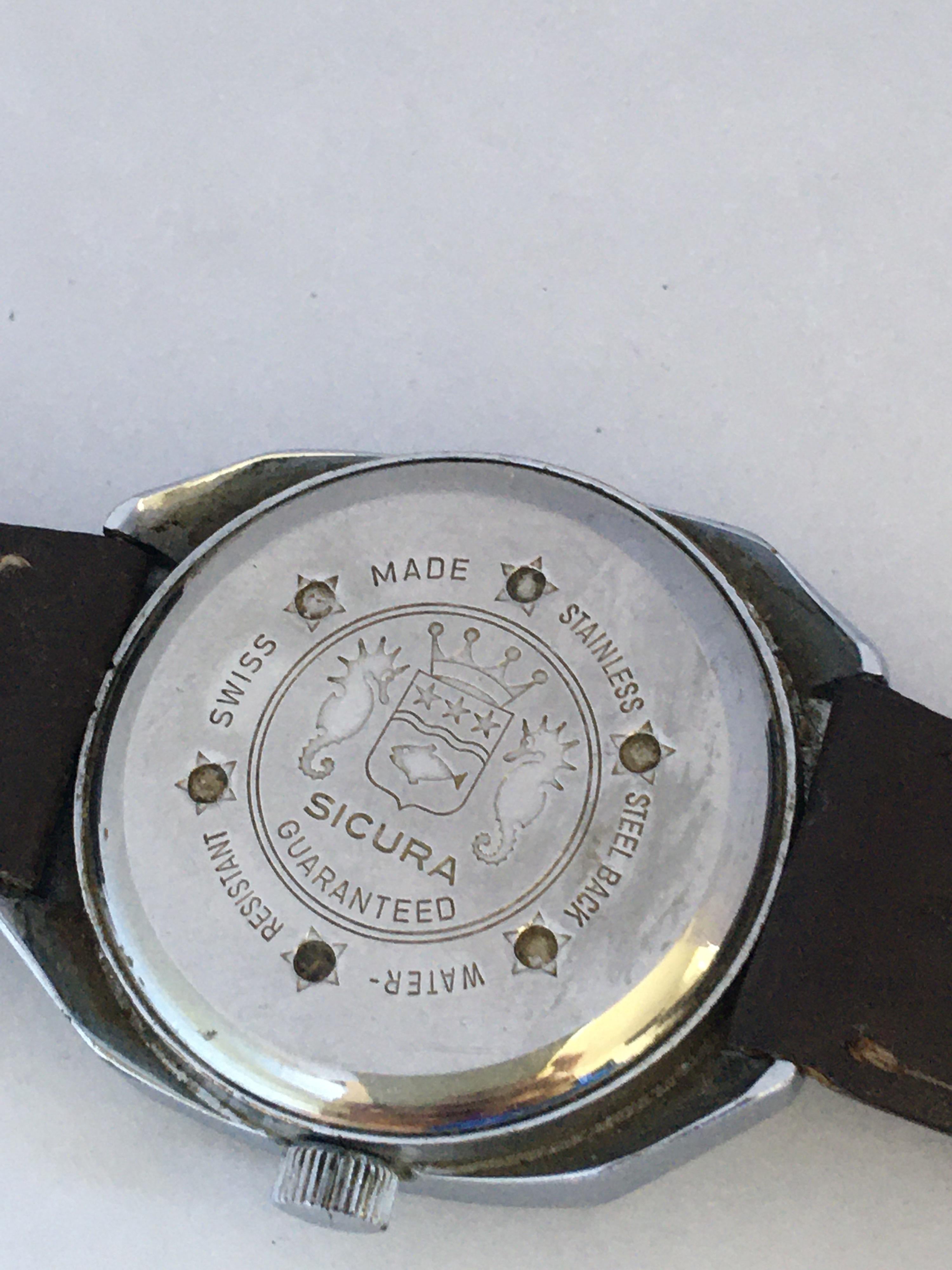 Women's or Men's Vintage 1970s Sicura Mechanical Jump Hour 'Digital' Watch