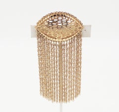 Vintage 1970s Signed Monet Goldtone Fringe Brooch