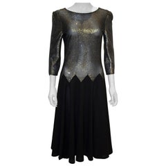 Vintage 1970s Silver and Black Cocktail Dress Vintage 1970s Silver and Black Cocktail Dress