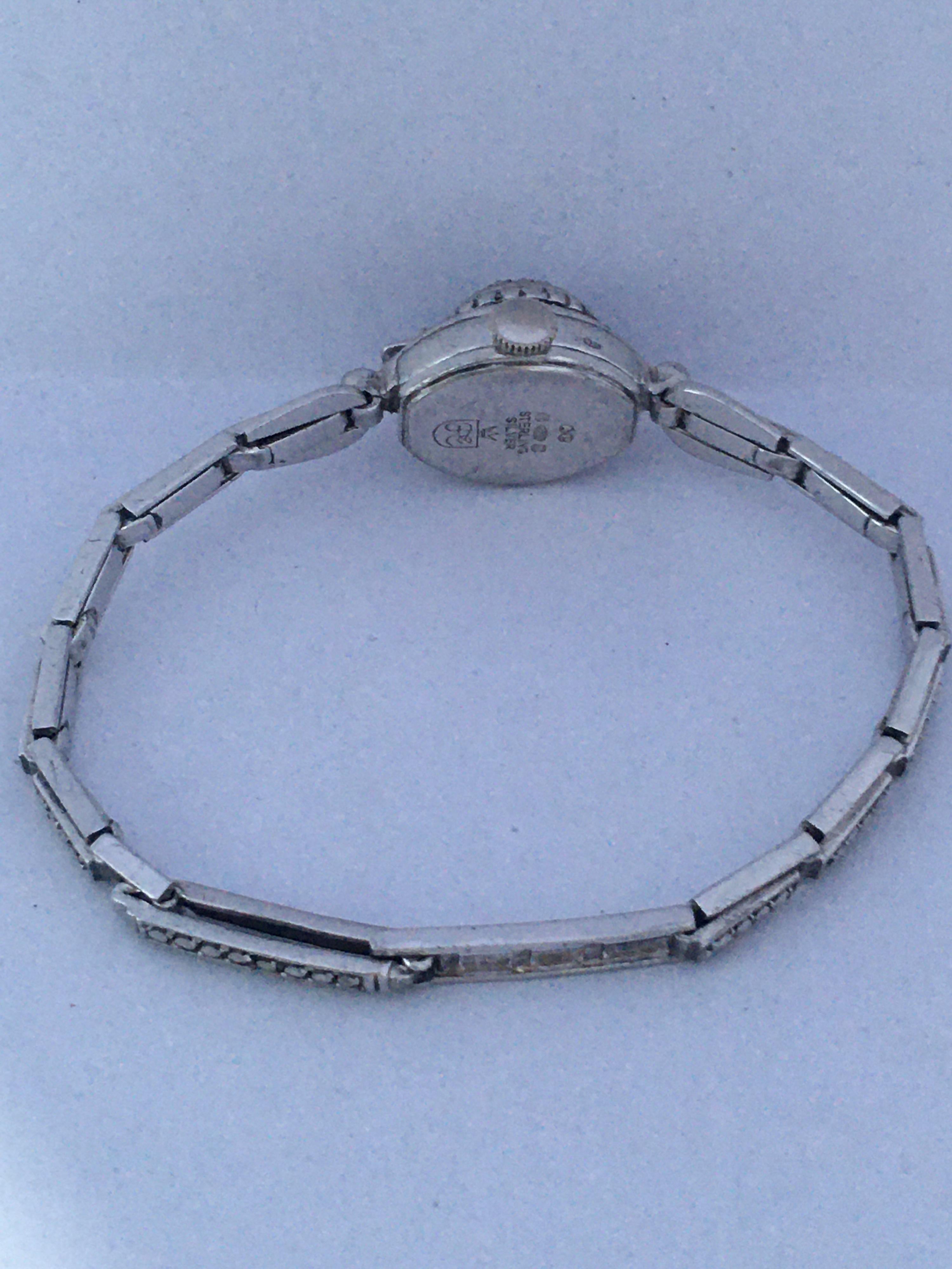 Vintage 1970s Silver Marcaseed Mechanical Ladies Bracelet Watch For Sale 13