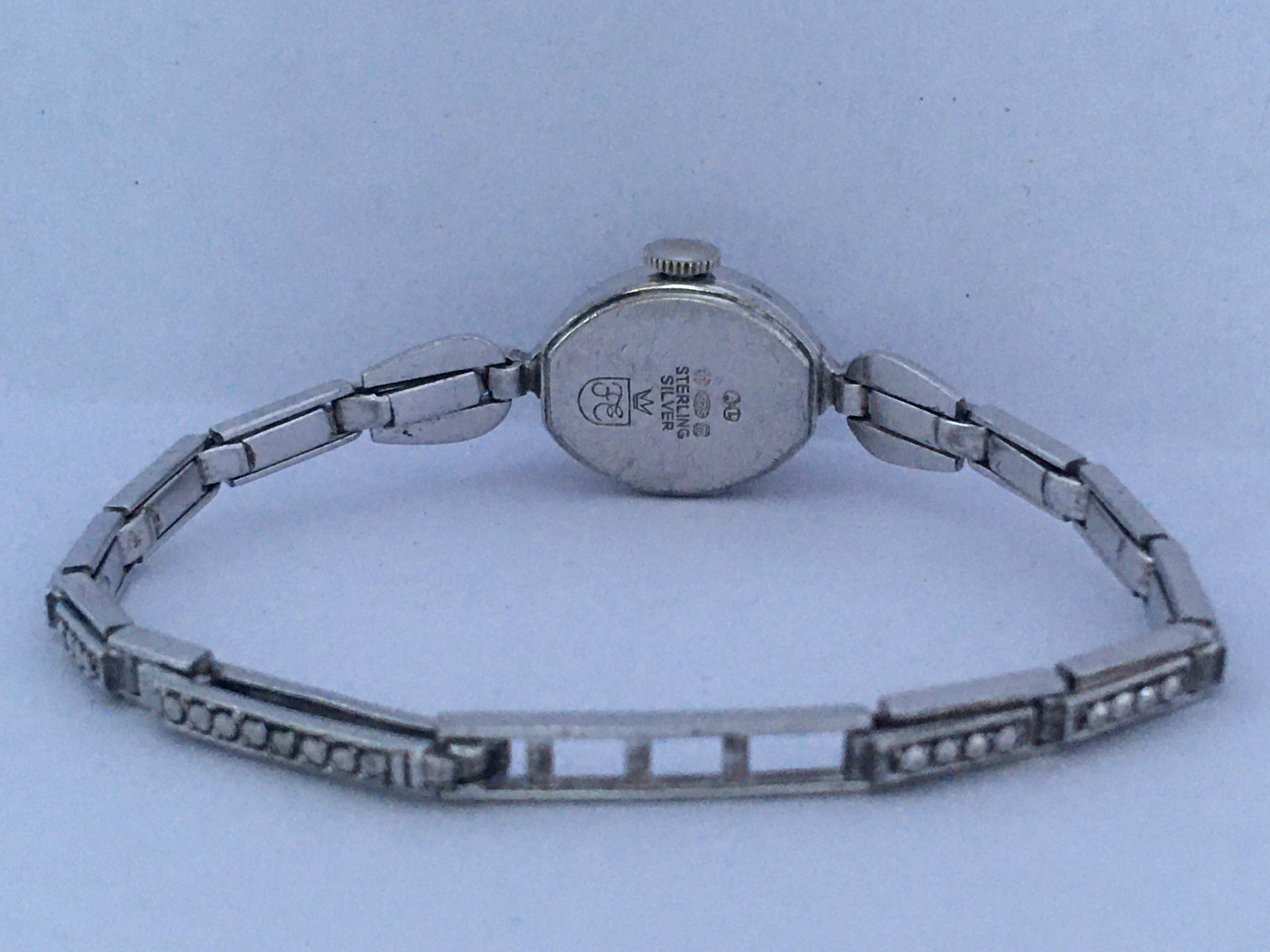 Vintage 1970s Silver Marcaseed Mechanical Ladies Bracelet Watch For Sale 1