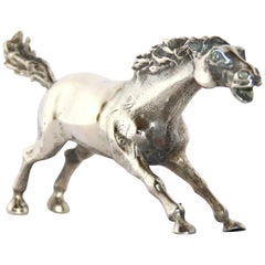 Vintage 1970s Solid Silver Horse Figurine