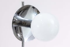 Vintage 1970s Space Age 3 Head Chrome Table Lamp