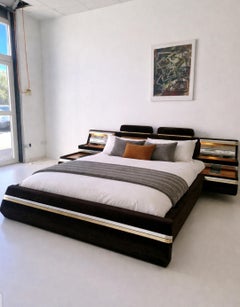 Vintage 1970s Space Age Bed Hollywood Regency Fratelli Proserpio