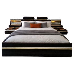 Vintage 1970s Space Age Bed Hollywood Regency Fratelli Proserpio