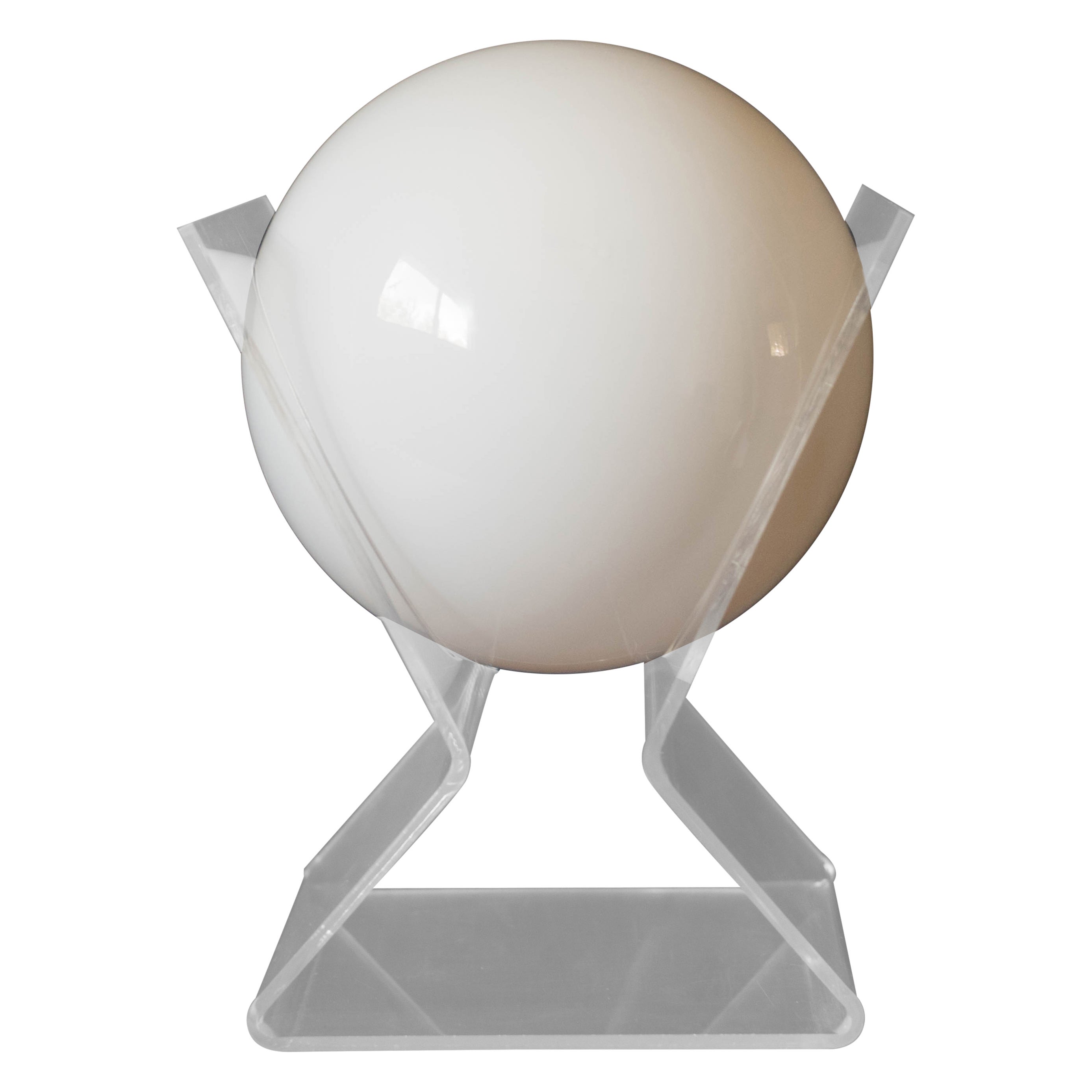 Vintage 1970s Space Age Lucite Moon Globe Table Lamp