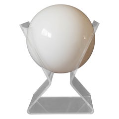 Vintage 1970s Space Age Lucite Moon Globe Table Lamp