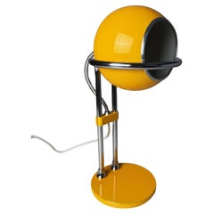 Vintage 1970s Space Age Table Lamp by Marca - Yellow & Chrome Design