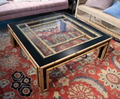 Vintage 1970s Spanish Bamboo and Formica Coffee Table