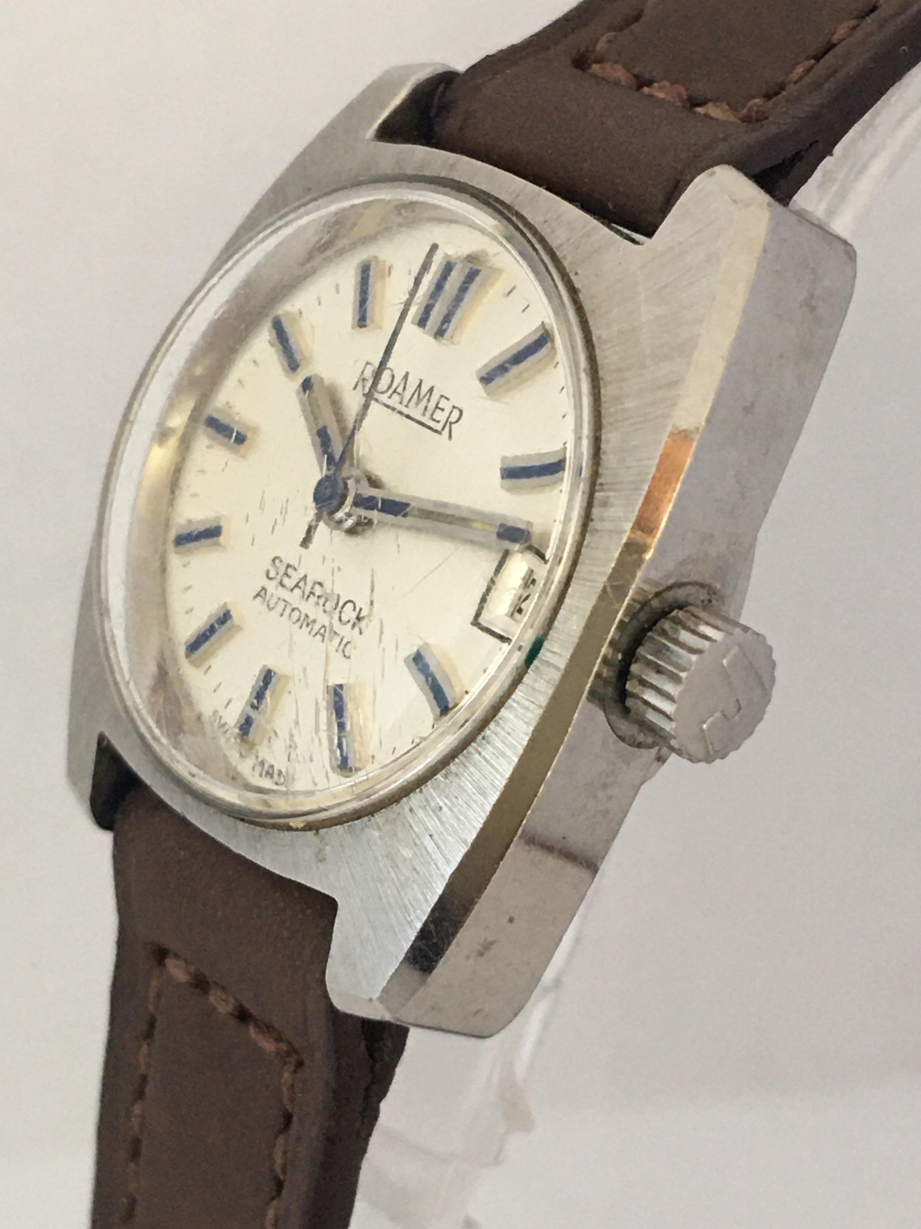 This beautiful pre-owned automatic ( self winding) ladies watch is in good working condition and it is running well. Visible signs of ageing and wear with some scratches on the glass and on the watch case as shown. Please study the images carefully