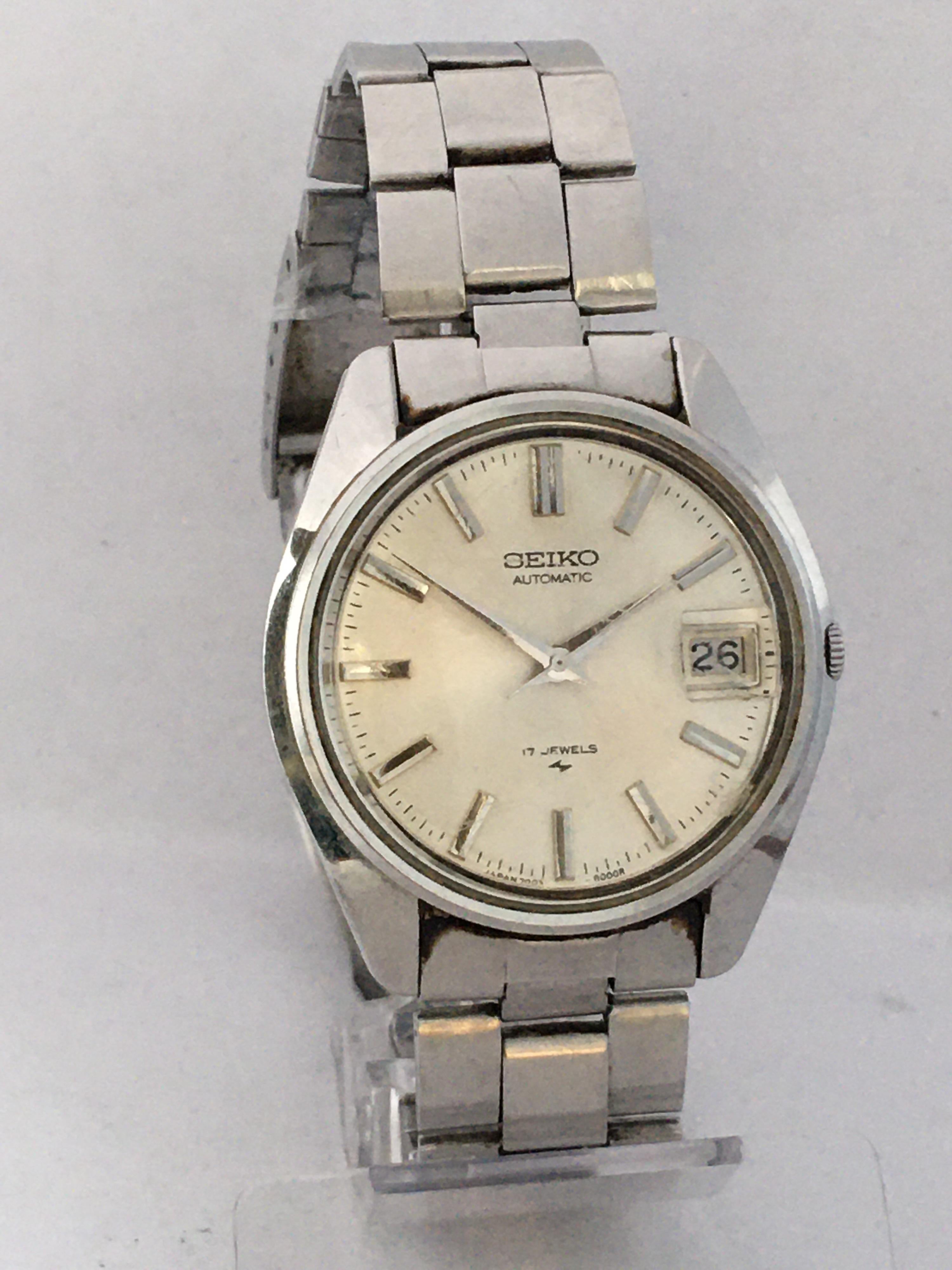 Vintage 1970s Stainless Steel Seiko Automatic Wristwatch 3