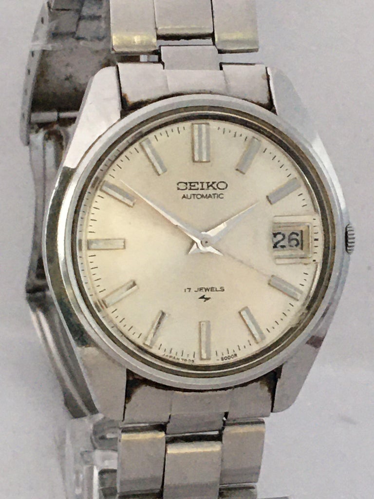 Vintage 1970s Stainless Steel Seiko Automatic Wristwatch at 1stDibs