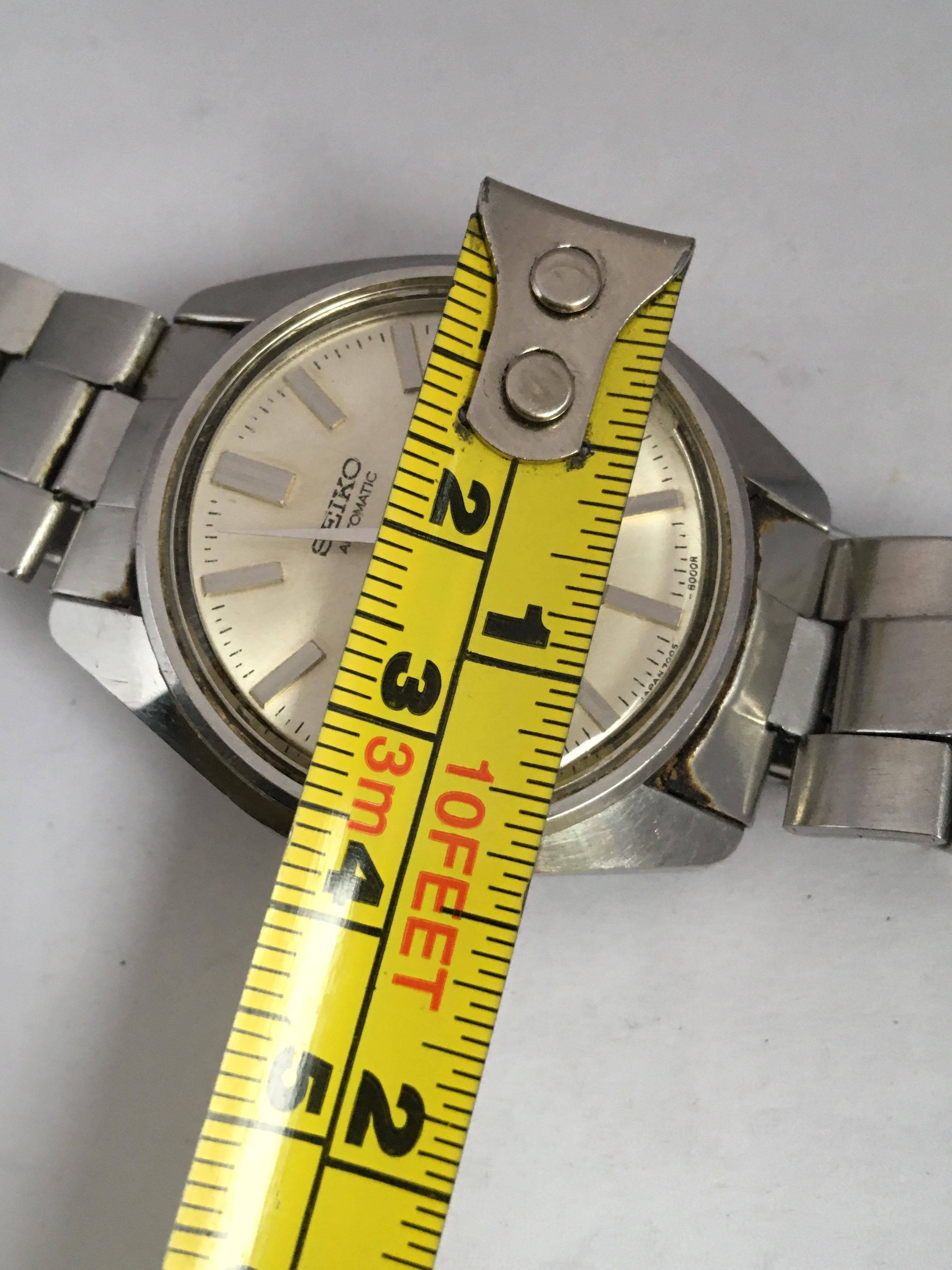 Vintage 1970s Stainless Steel Seiko Automatic Wristwatch 1