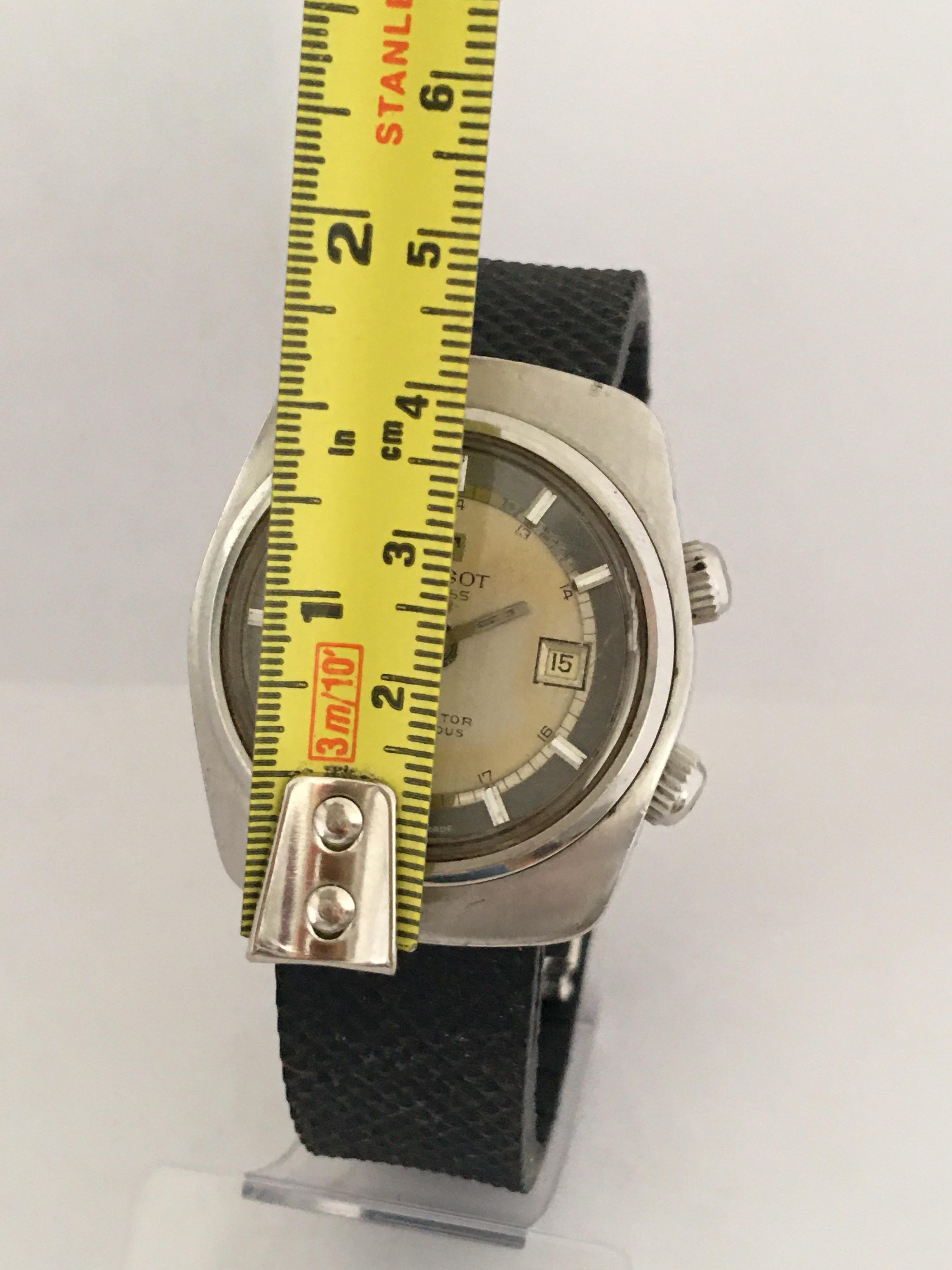 Vintage 1970s Stainless Steel Tissot Swiss Navigator Sonorous Alarm Watch 4