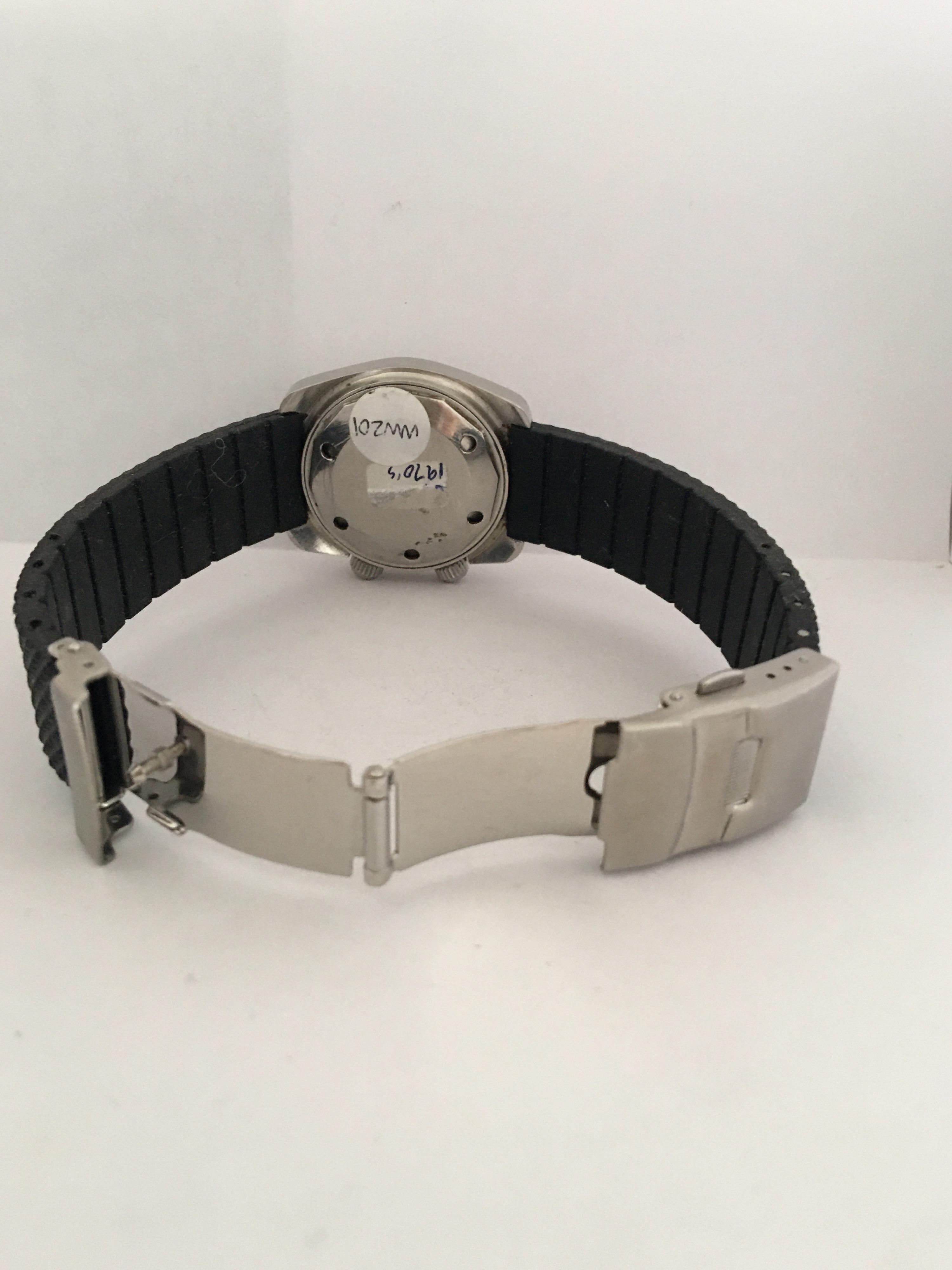 Vintage 1970s Stainless Steel Tissot Swiss Navigator Sonorous Alarm Watch 1