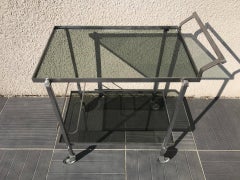 Vintage 1970s stainless steel trolley