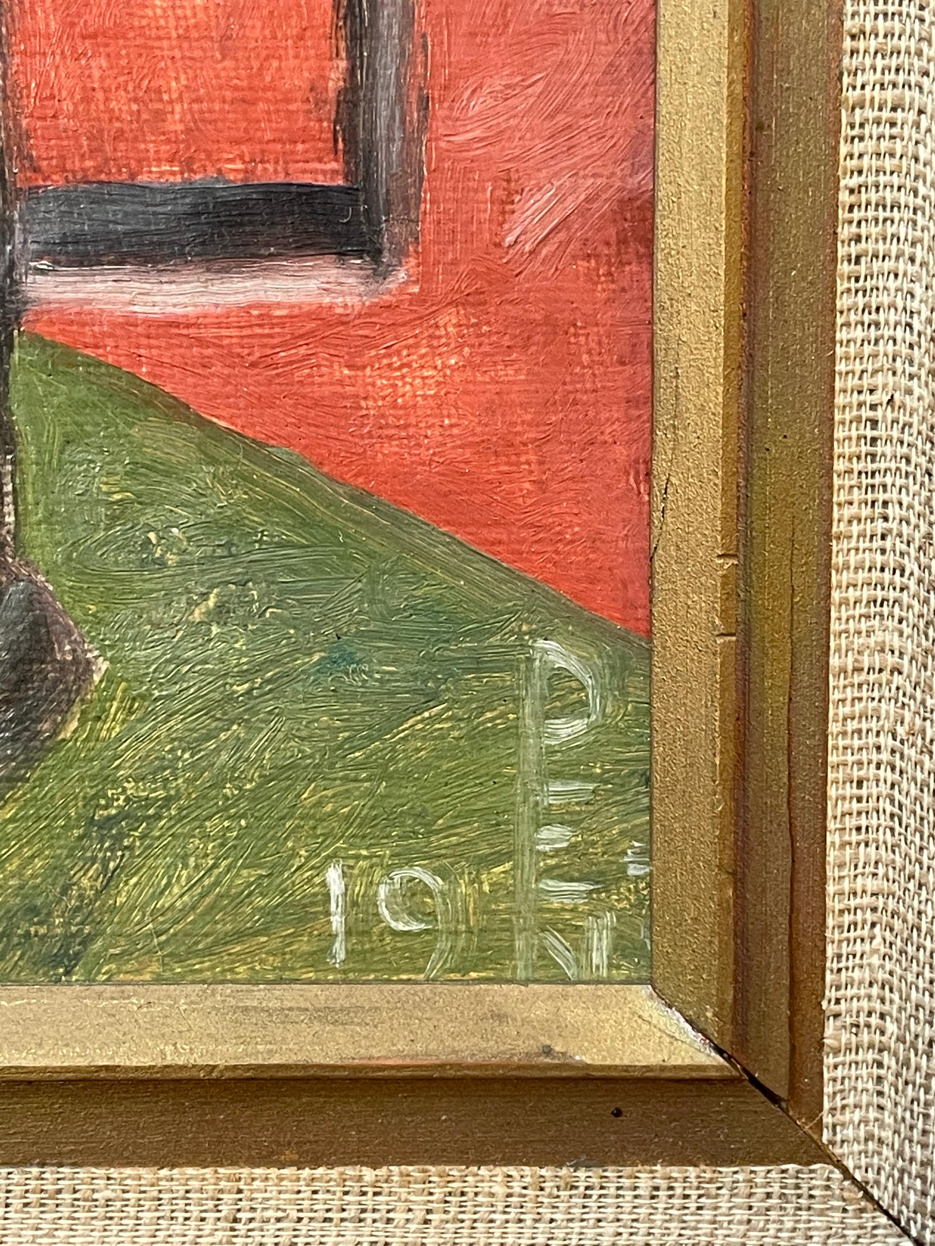 Vintage 1970er Jahre Stillleben Ölgemälde von Zitrone und Krug in Zinn (Dänisch) im Angebot