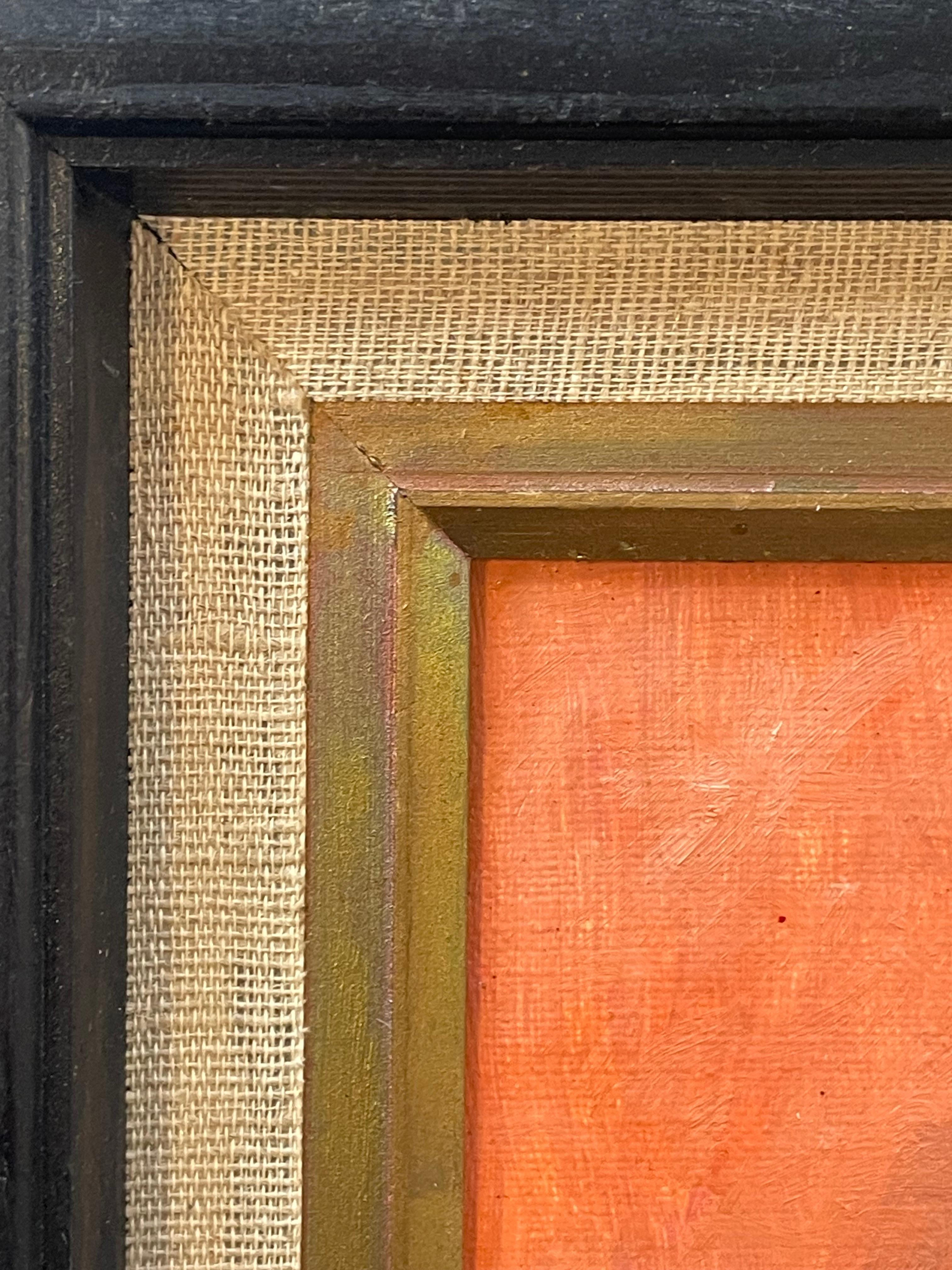 Vintage 1970er Jahre Stillleben Ölgemälde von Zitrone und Krug in Zinn (Farbe) im Angebot