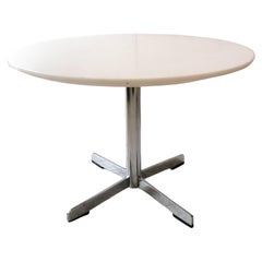 Tavolino in resina di pietra vintage anni '70 con base a X cromata