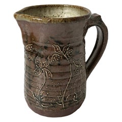 Vintage 1970s Studio Pottery Pitcher
