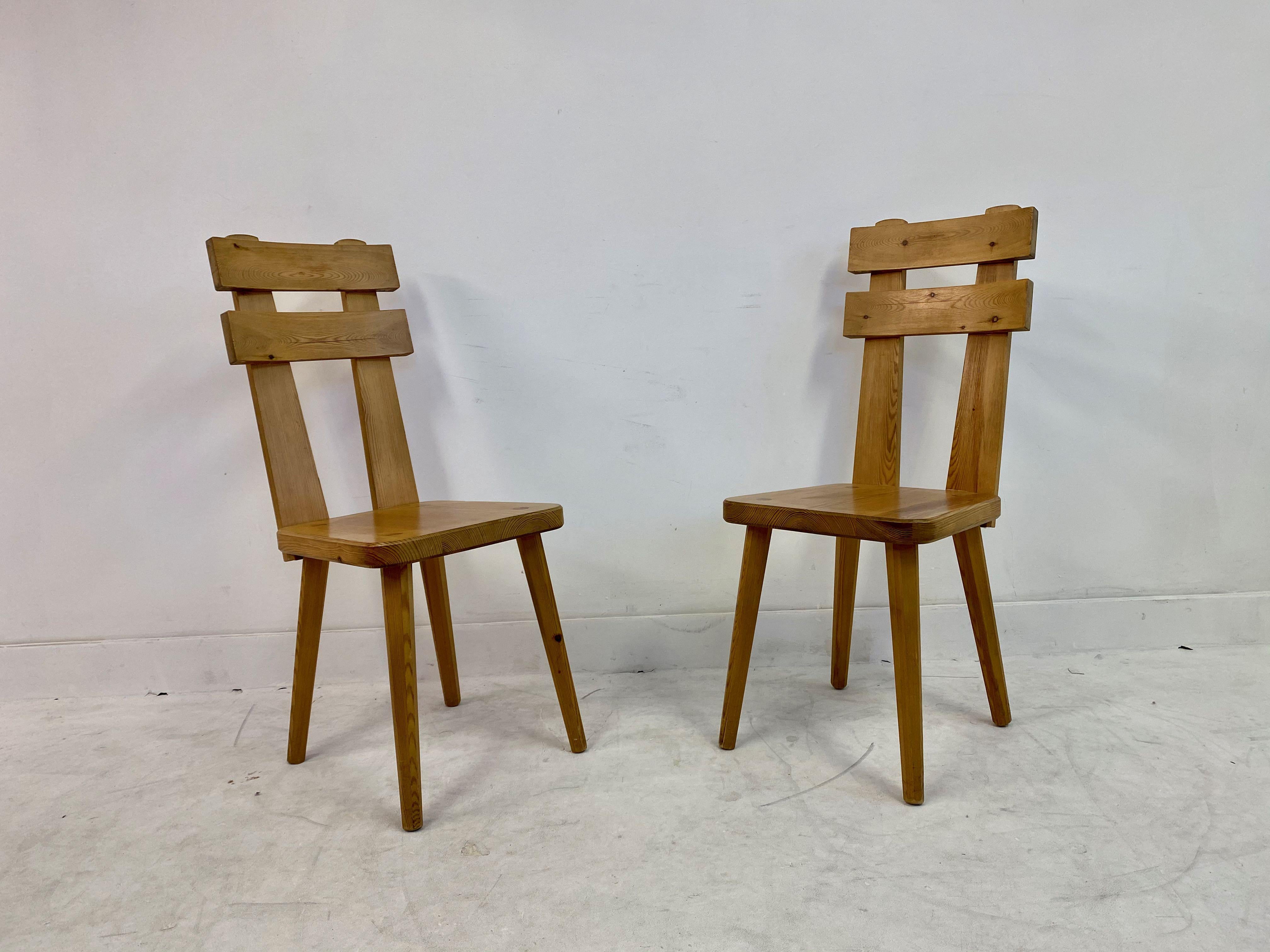20th Century Vintage 1970s Swedish Pine Dining Table and Chairs