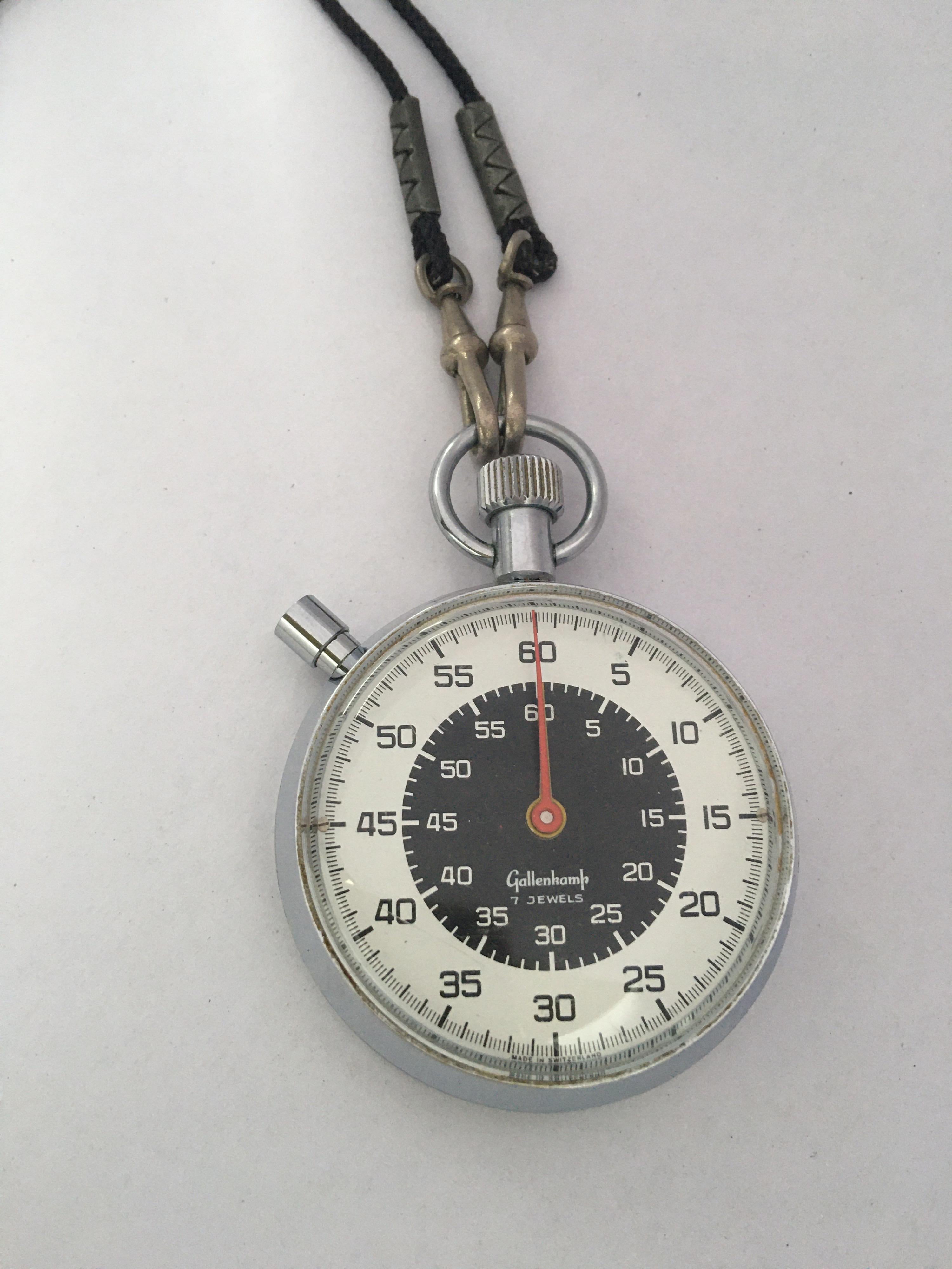 Vintage 1970s Swiss Made Mechanical Stopwatch for Gallenkamp For Sale 5
