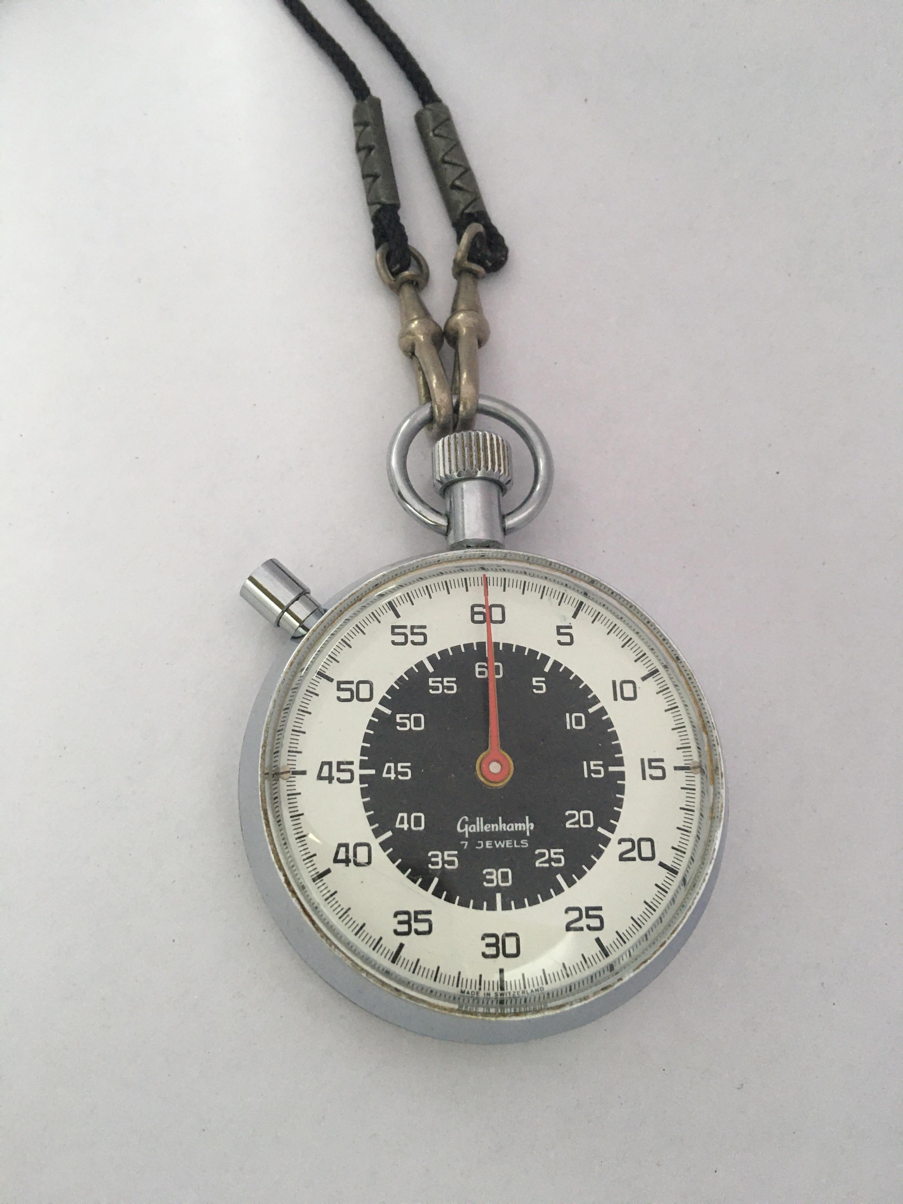 Women's or Men's Vintage 1970s Swiss Made Mechanical Stopwatch for Gallenkamp For Sale