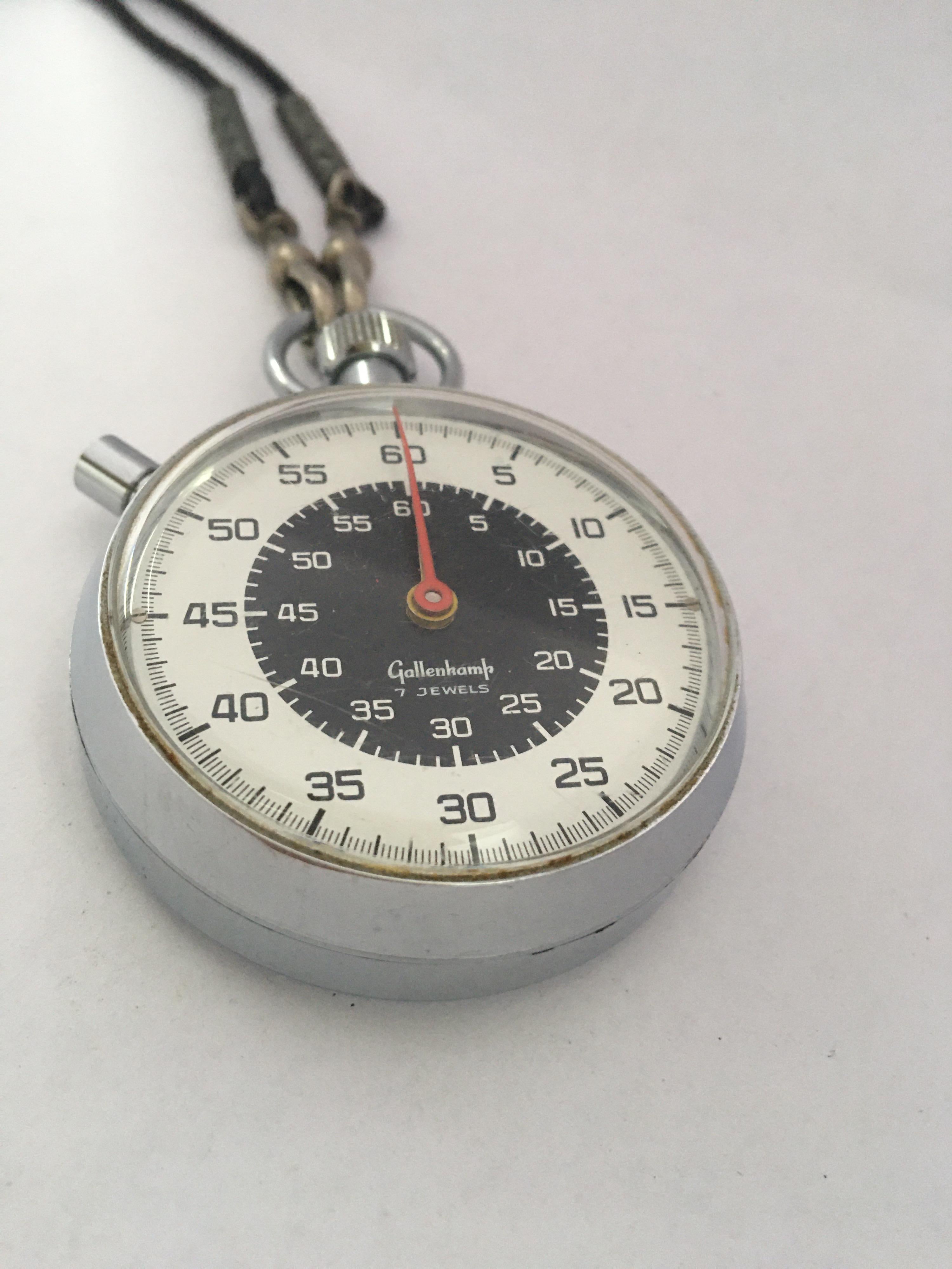 Vintage 1970s Swiss Made Mechanical Stopwatch for Gallenkamp For Sale 2