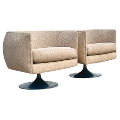 Vintage 70s Swivel Tub Chairs After Milo Baughman - a Pair
