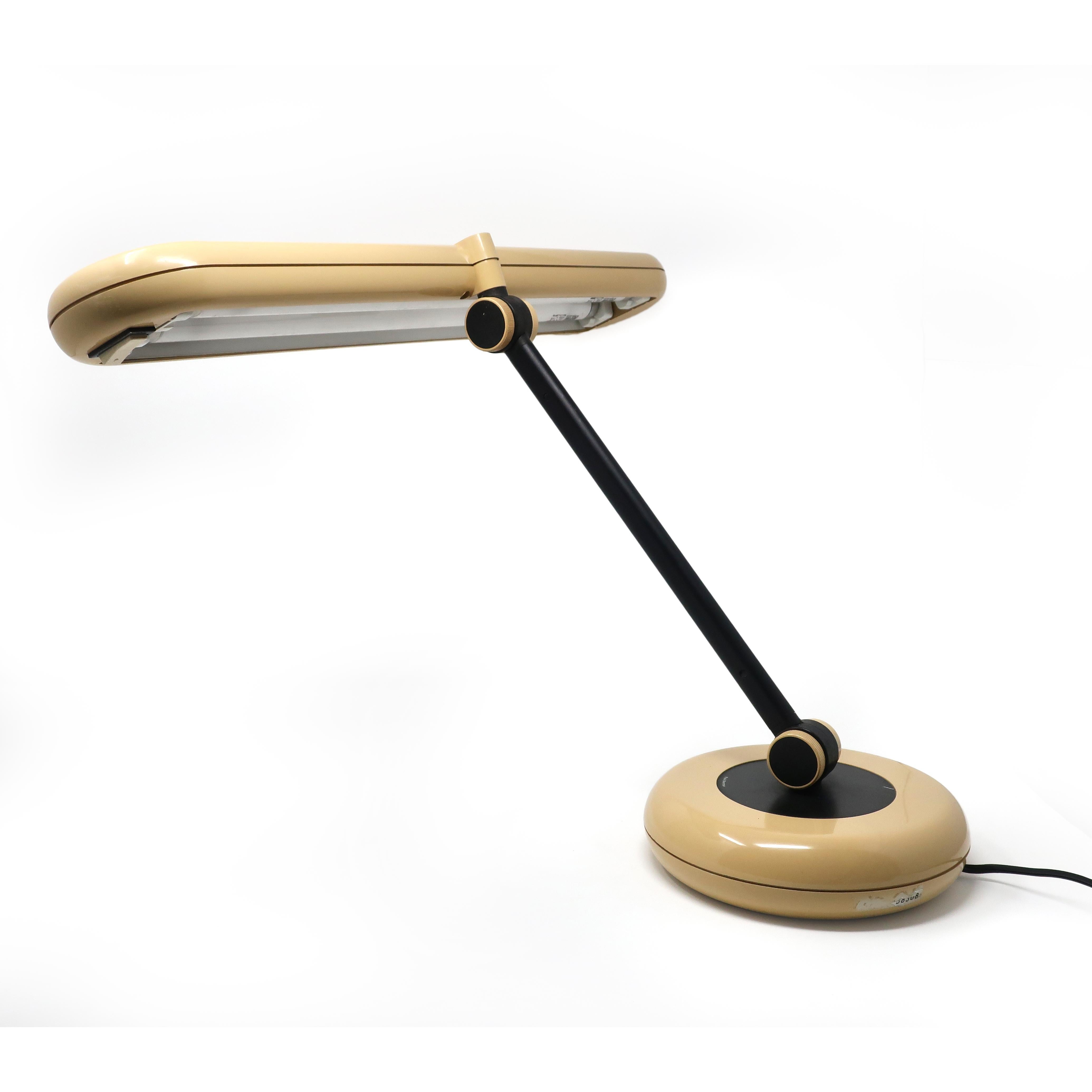 Metal Vintage 1970s Tan Adjustable Desk Lamp by Park Sherman For Sale