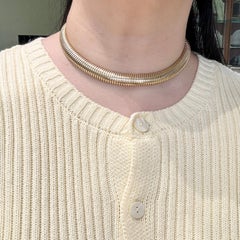 Vintage 1970's Tapered Tubogas Necklace 14k Yellow Gold