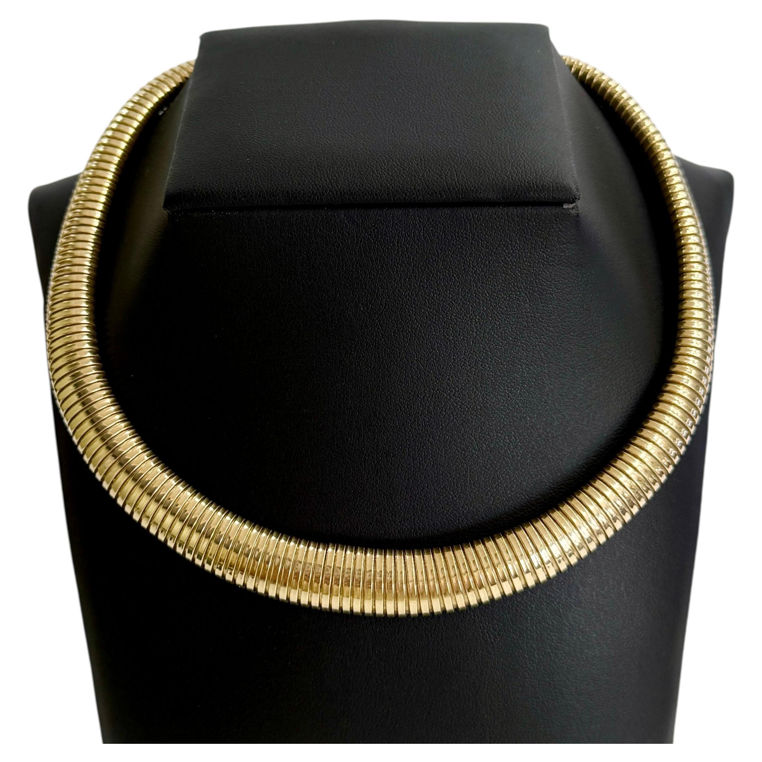 Vintage By 1970 Collana Tubogas affusolata in oro giallo 14k