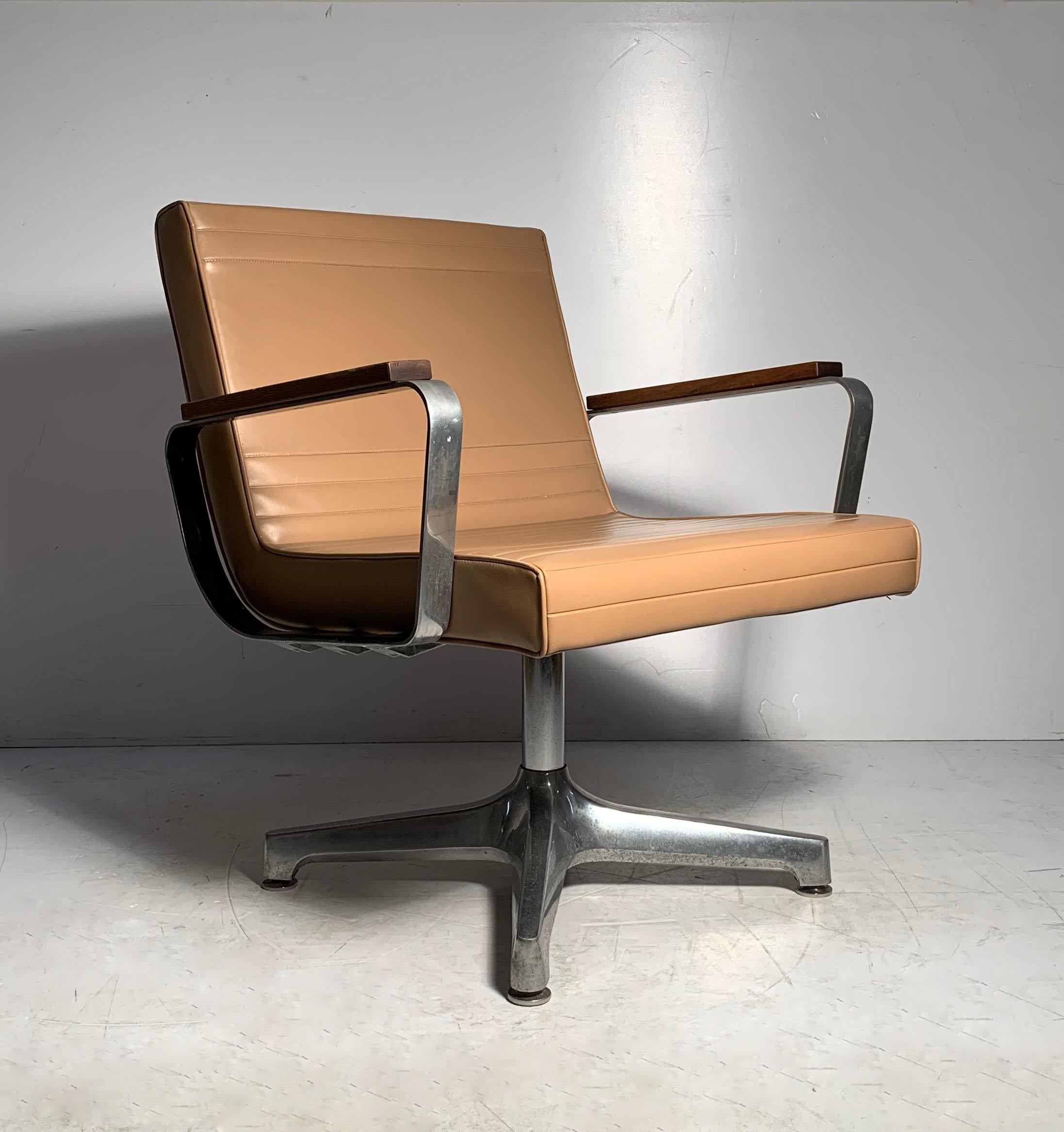 Vintage Techfab chromcraft lounge chairs. Original Vinyl Upholstery in very nice condition. Arms are optional. Easily removable as shown in last photos. In the manner of Herman Miller Alexander Girard, Charles Eames, Milo Baughman

Price is for the