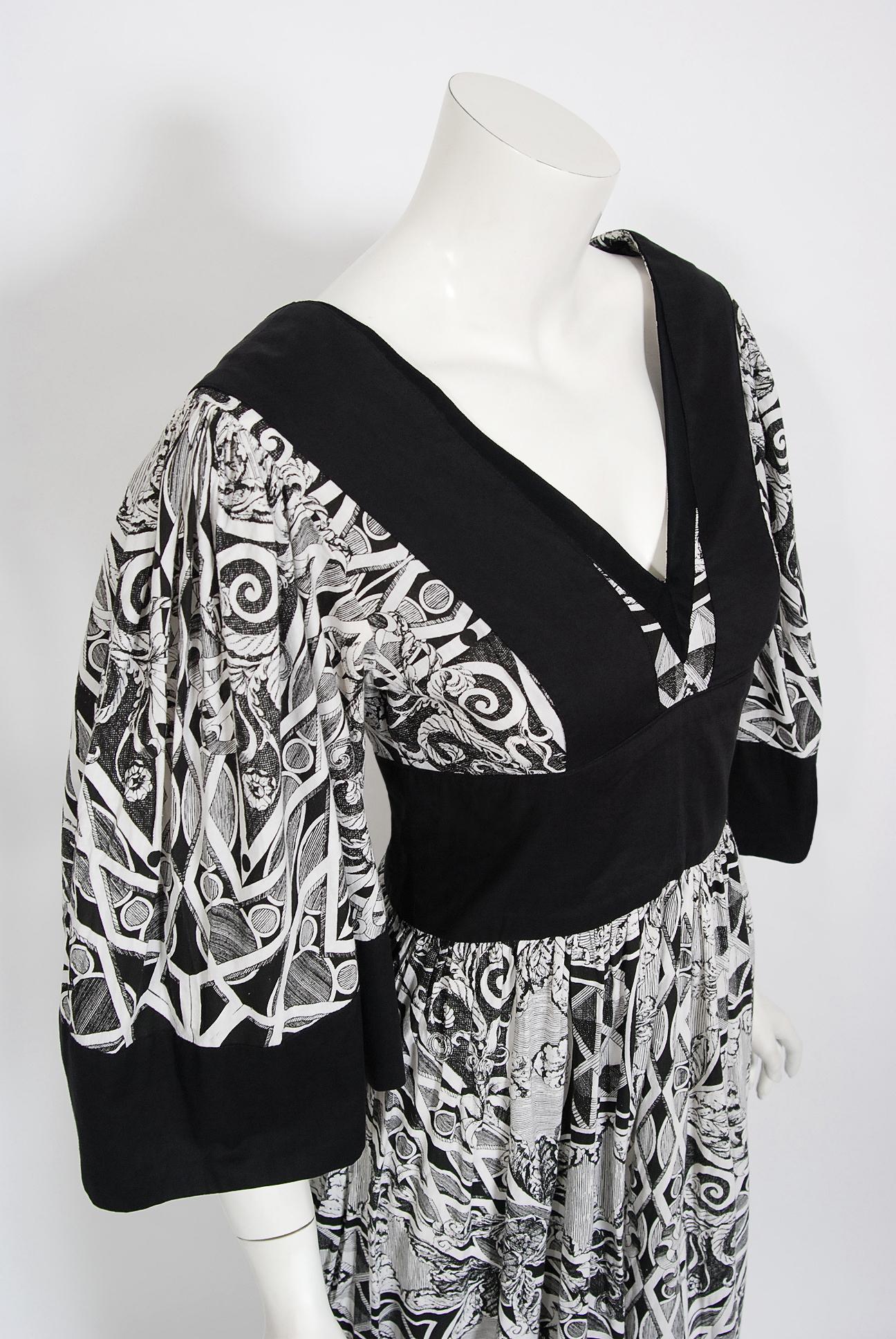 kaleidoscope bell sleeve gown