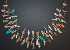 Vintage 1970s Three Strand Zuni Fetish Necklace