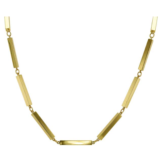 Engraved Chain Model Vintage Heavy 24K Yellow Gold Engraved Chain Link Necklace For Sale at ...