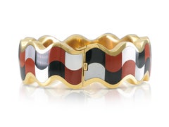 Vintage 1970 Tiffany & Co. Angela Cummings Bracciale a scacchiera ondulata